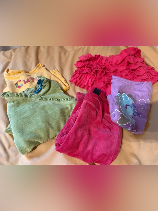 Gymboree Other - Lot of girls 12m Girls tops shirts and shorts Bright Pink Velour Joggers gap